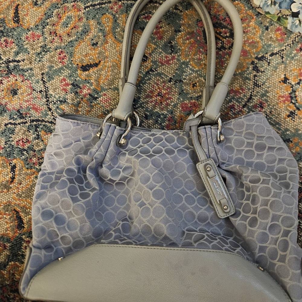 Nine West Gray Circle Pattern Shoulder Bag